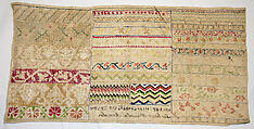 Sampler, Linen, silk, Mexican